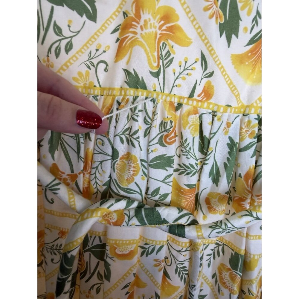 Antonio Melani X Style By Simkins Size 10 Hannah Green Yellow Floral Maxi Dress - Picture 13 of 16